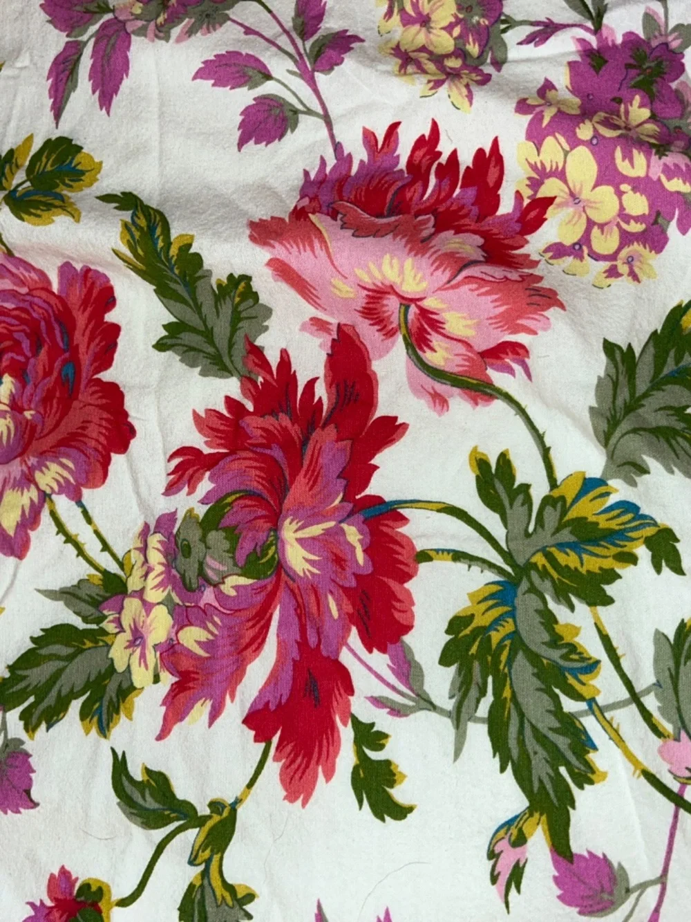 April Cornell 100% cotton French Provencal pink red peonies tablecloth 52